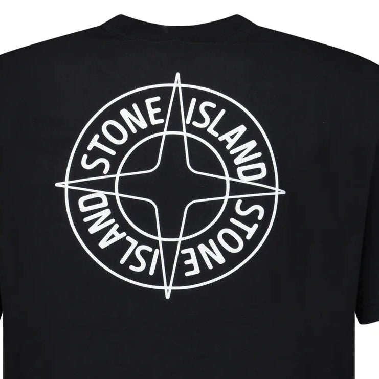 Stone Island Compass - Print Crewneck T-Shirt in Black - Boinclo - Outlet Sale Under Retail