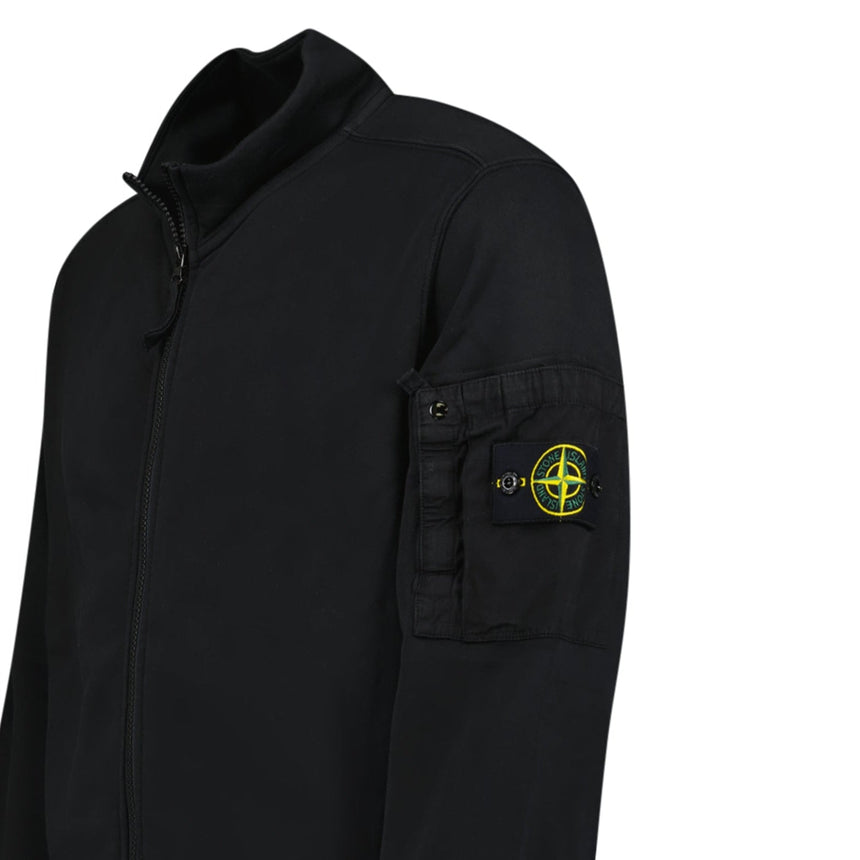 Stone Island Cotton Fleece Track Jacket in Black - Boinclo - Outlet Sale Under Retail
