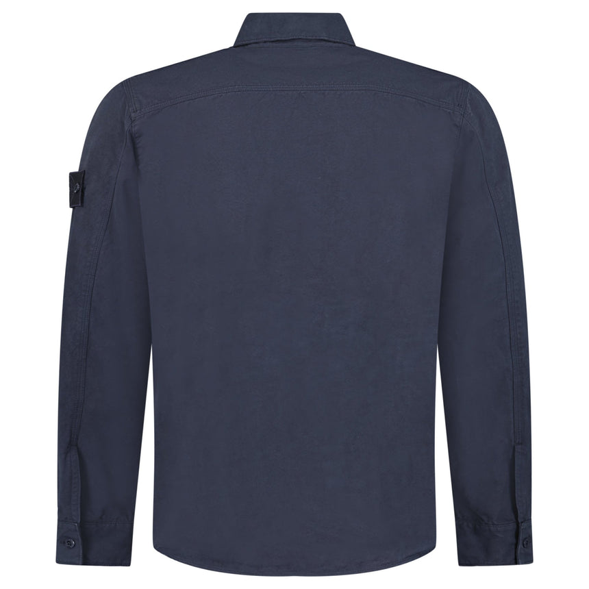 Stone Island Cotton Linen Canvas S.I. Ghost Overshirt in Navy - Boinclo - Outlet Sale Under Retail