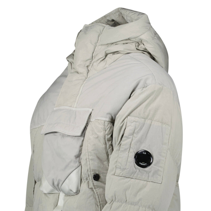 CP Company Eco - Chrome R Mixed Hooded Down Jacket Grey - Boinclo - Outlet Sale Under Retail