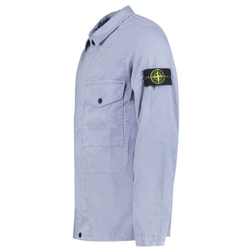 Stone Island Dense Cotton Twill-TC Overshirt in Air Force Blue - Boinclo - Outlet Sale Under Retail