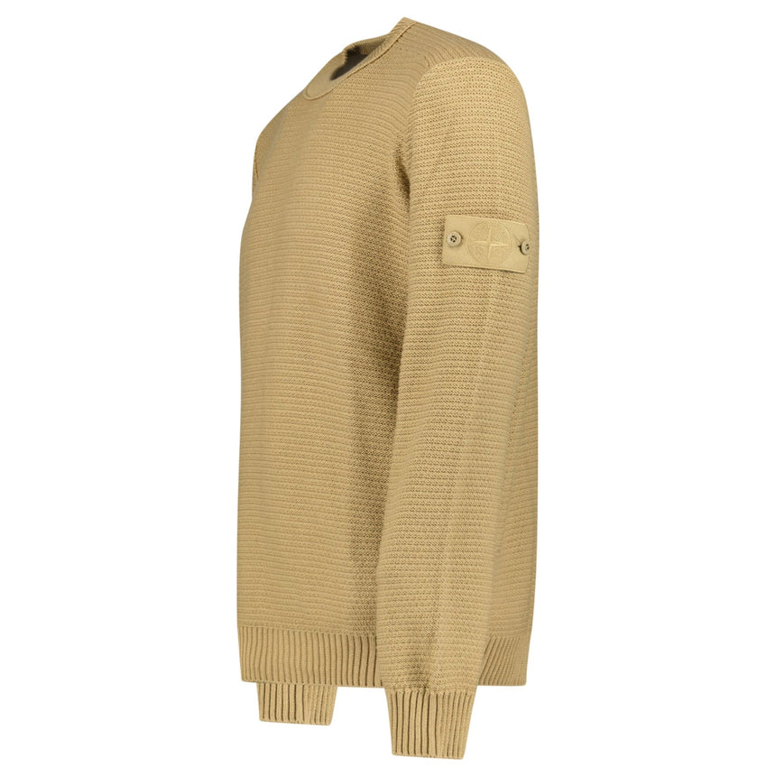 Stone Island Ghost Cotton Cashmere Crewneck Jumper in Dark Beige - Boinclo - Outlet Sale Under Retail