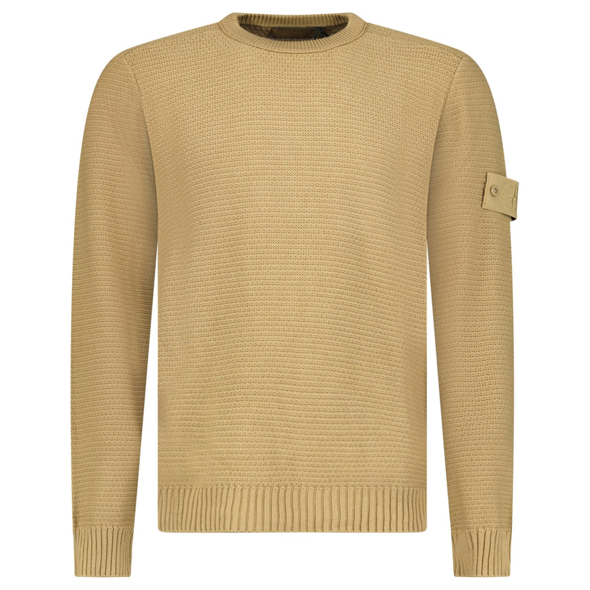 Stone Island Ghost Cotton Cashmere Crewneck Jumper in Dark Beige - Boinclo - Outlet Sale Under Retail