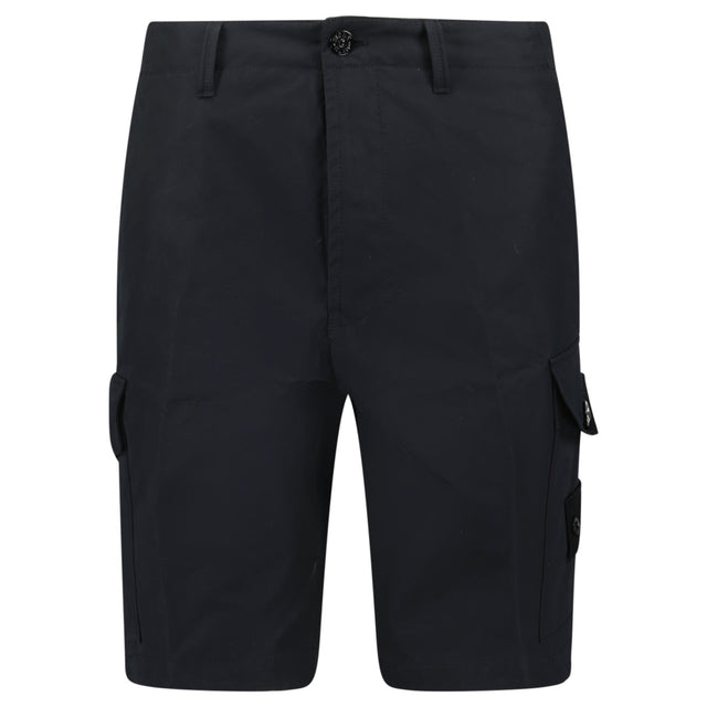 Stone Island Ghost Weatherproof Cotton Canvas Cargo Bermuda Shorts in Black - Boinclo - Outlet Sale Under Retail