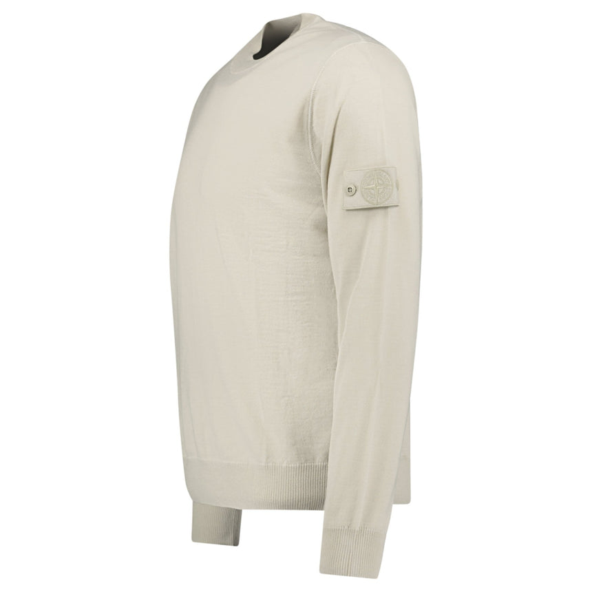 Stone Island Ghost Wool Crew Neck Jumper Beige - Boinclo - Outlet Sale Under Retail