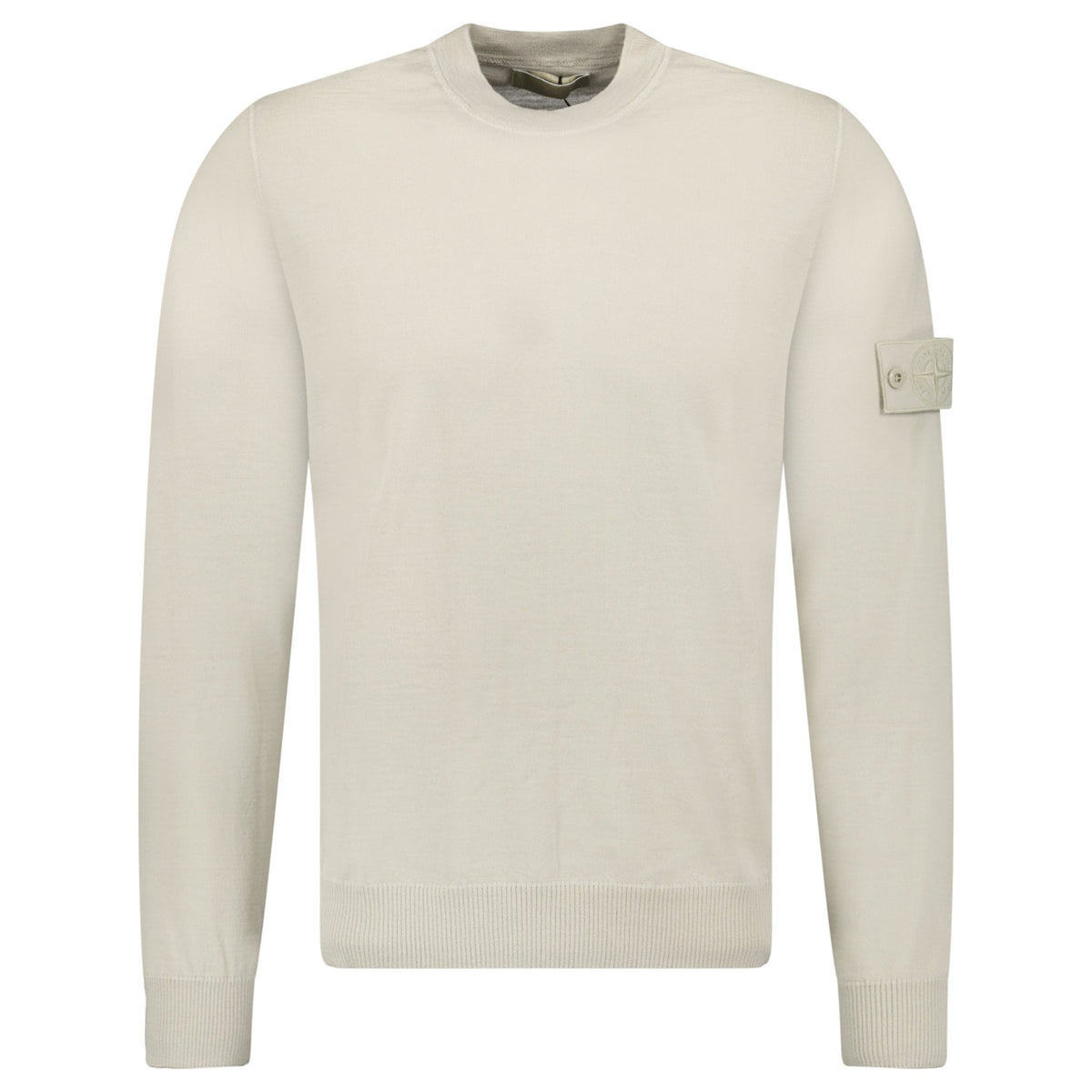Stone Island Ghost Wool Crew Neck Jumper Beige Outlet Sale