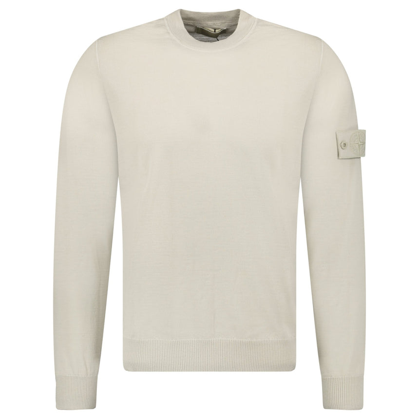 Stone Island Ghost Wool Crew Neck Jumper Beige - Boinclo - Outlet Sale Under Retail