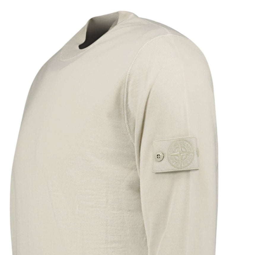Stone Island Ghost Wool Crew Neck Jumper Beige - Boinclo - Outlet Sale Under Retail