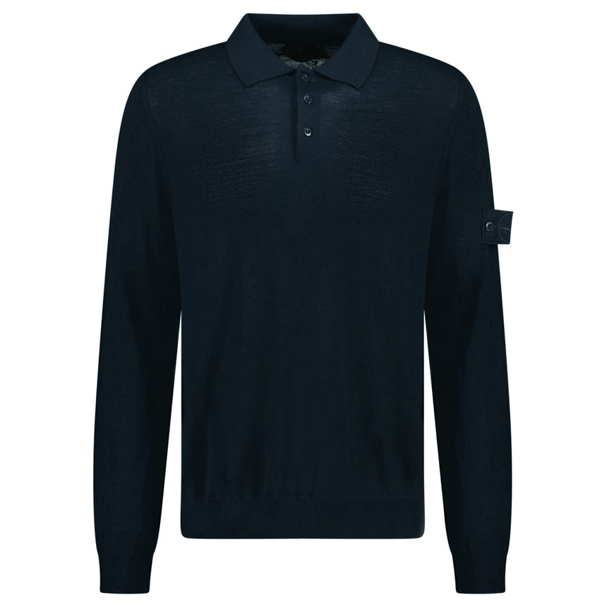 Stone Island Ghost Wool Polo - Shirt Navy - Boinclo - Outlet Sale Under Retail