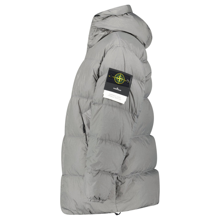 Stone Island Hooded Down Crinkle Reps NY Jacket in Cement - Boinclo - Outlet Sale Under Retail