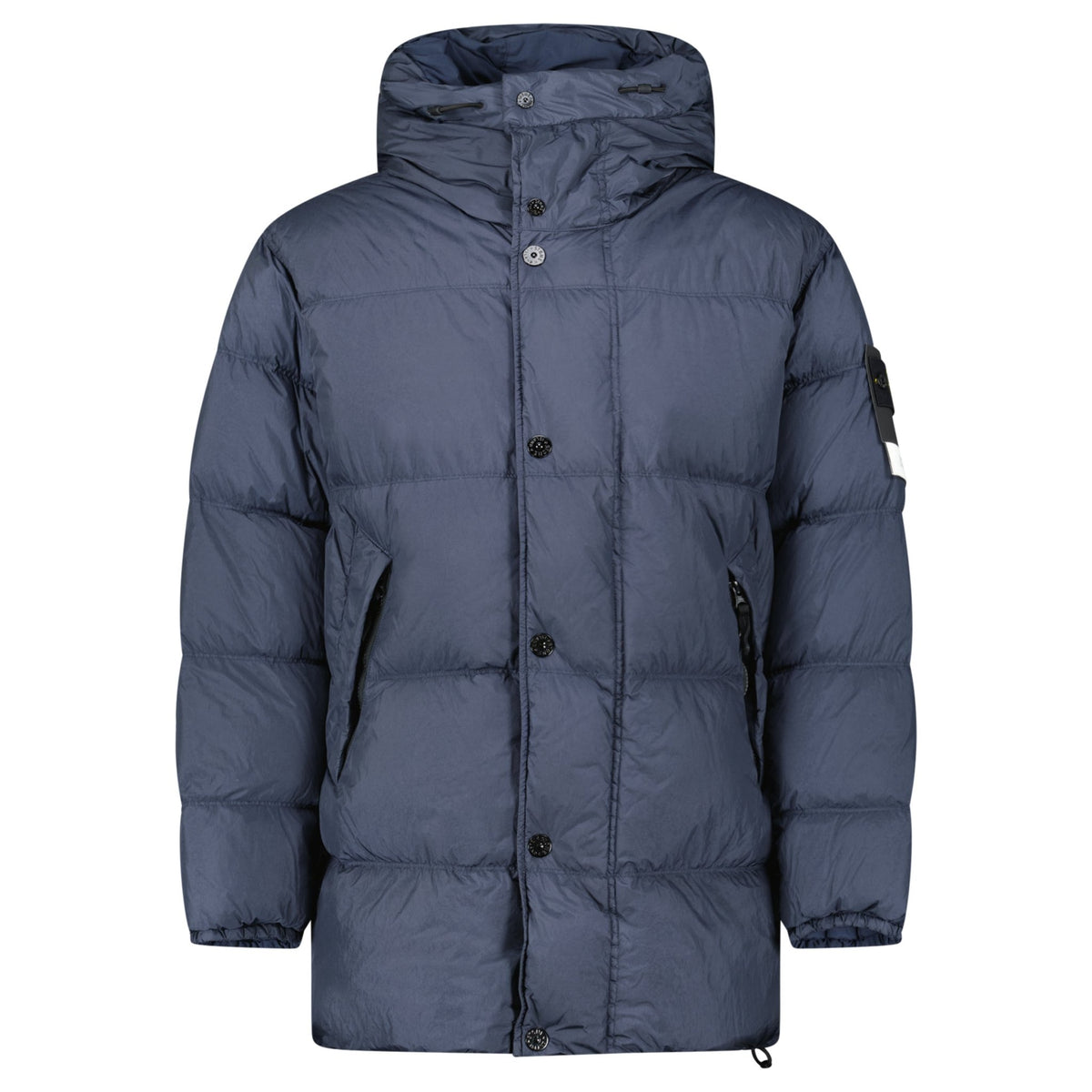Stone Island Hooded Down Crinkle Reps NY Jacket in Navy - Outlet 