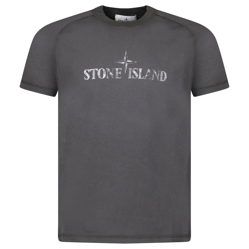 Stone Island 'Institutional One' Front Logo T-Shirt Charcoal Grey - Boinclo - Outlet Sale Under Retail