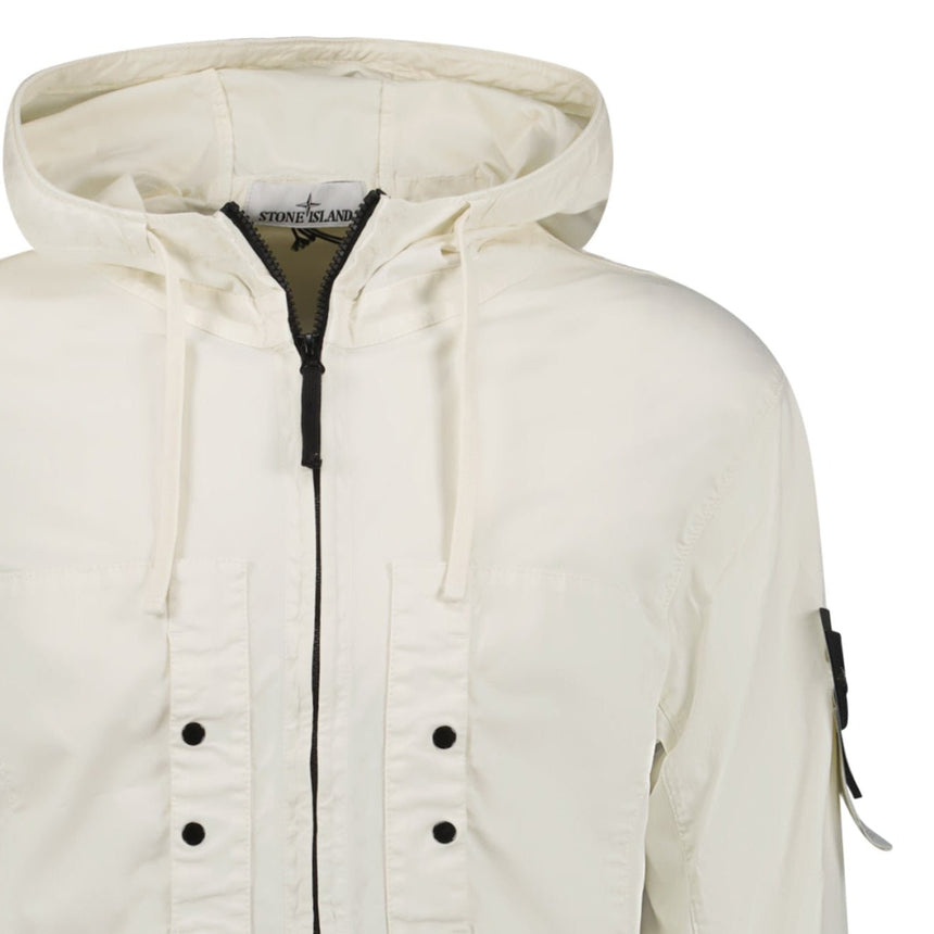Stone Island Ivory Chest Pocket Hooded Jacket - Boinclo - Outlet Sale Under Retail