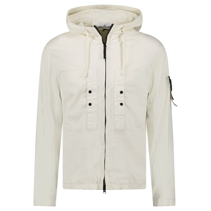 Stone Island Ivory Chest Pocket Hooded Jacket - Boinclo - Outlet Sale Under Retail
