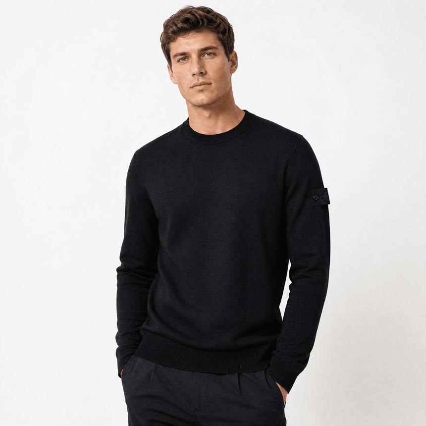 Stone Island Light Pure RWS Wool Ghost Jumper in Black - Boinclo - Outlet Sale Under Retail
