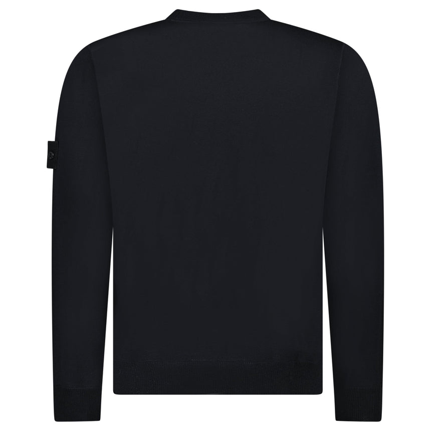 Stone Island Light Pure RWS Wool S.I. Ghost Jumper in Black - Boinclo - Outlet Sale Under Retail