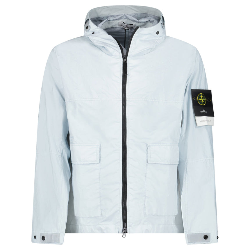 Stone Island Membrana 3L TC Hooded Jacket in in Sky Blue - Boinclo - Outlet Sale Under Retail