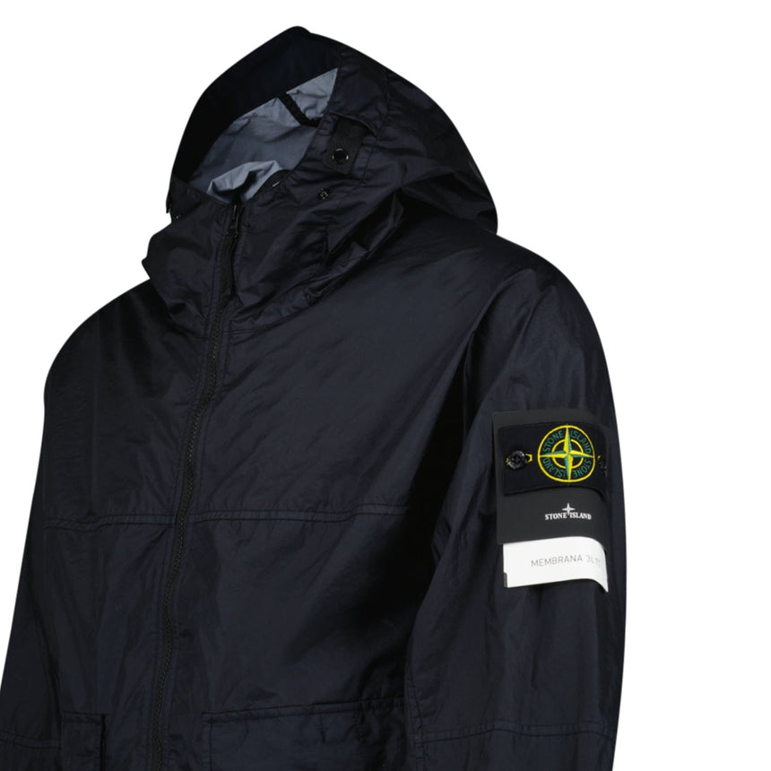 Stone Island Membrana 3L TC Hooded Jacket in Navy - Boinclo - Outlet Sale Under Retail