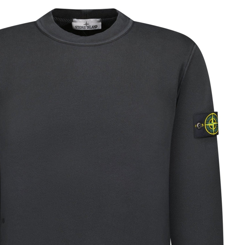 Stone Island Old Effect Crewneck Sweatshirt Black - Boinclo - Outlet Sale Under Retail