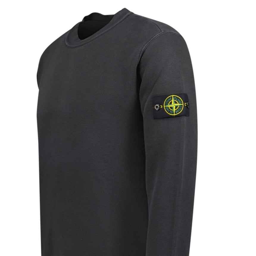 Stone Island Old Effect Crewneck Sweatshirt Black - Boinclo - Outlet Sale Under Retail