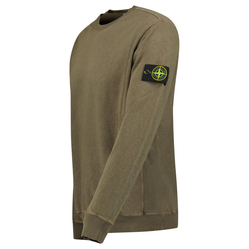 Stone Island Old Effect Crewneck Sweatshirt Military Green - Boinclo - Outlet Sale Under Retail