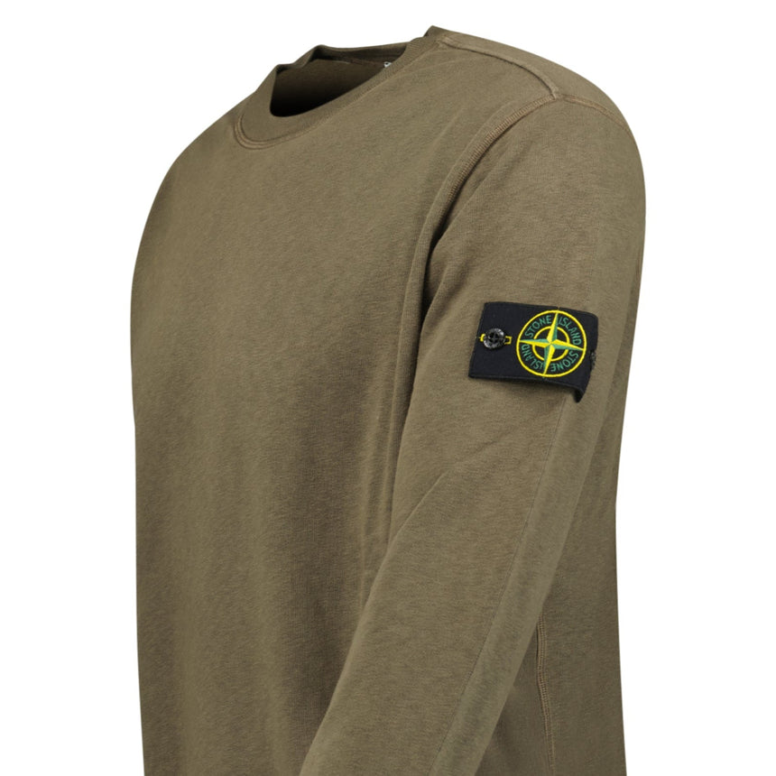 Stone Island Old Effect Crewneck Sweatshirt Military Green - Boinclo - Outlet Sale Under Retail
