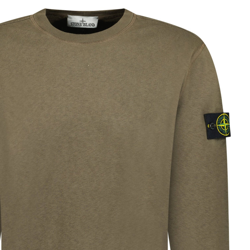 Stone Island Old Effect Crewneck Sweatshirt Military Green - Boinclo - Outlet Sale Under Retail