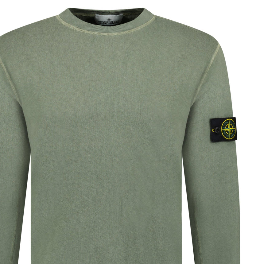 Stone Island Old Effect Crewneck Sweatshirt Musk Green - Boinclo - Outlet Sale Under Retail