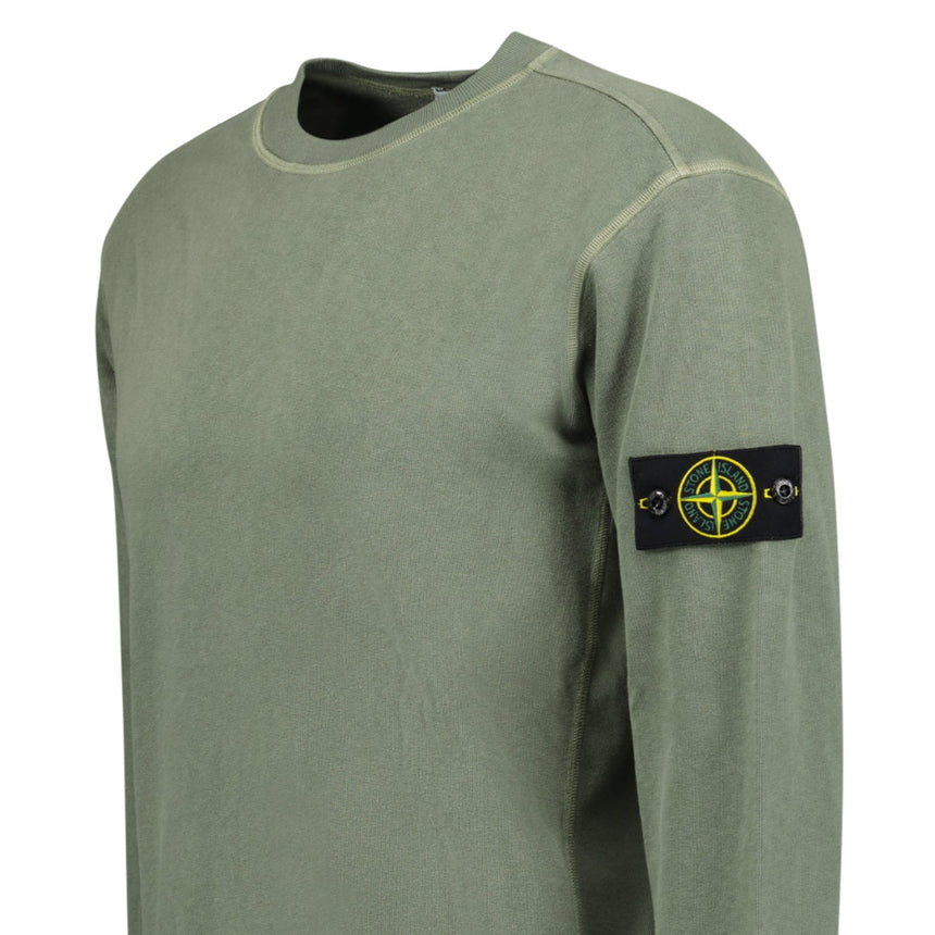 Stone Island Old Effect Crewneck Sweatshirt Musk Green - Boinclo - Outlet Sale Under Retail