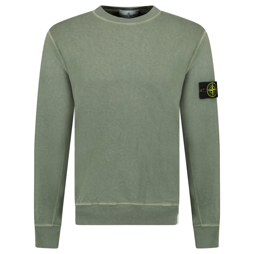 Stone Island Old Effect Crewneck Sweatshirt Musk Green - Boinclo - Outlet Sale Under Retail