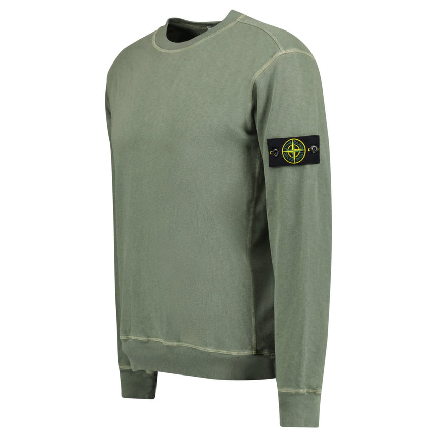 Stone Island Old Effect Crewneck Sweatshirt Musk Green - Boinclo - Outlet Sale Under Retail