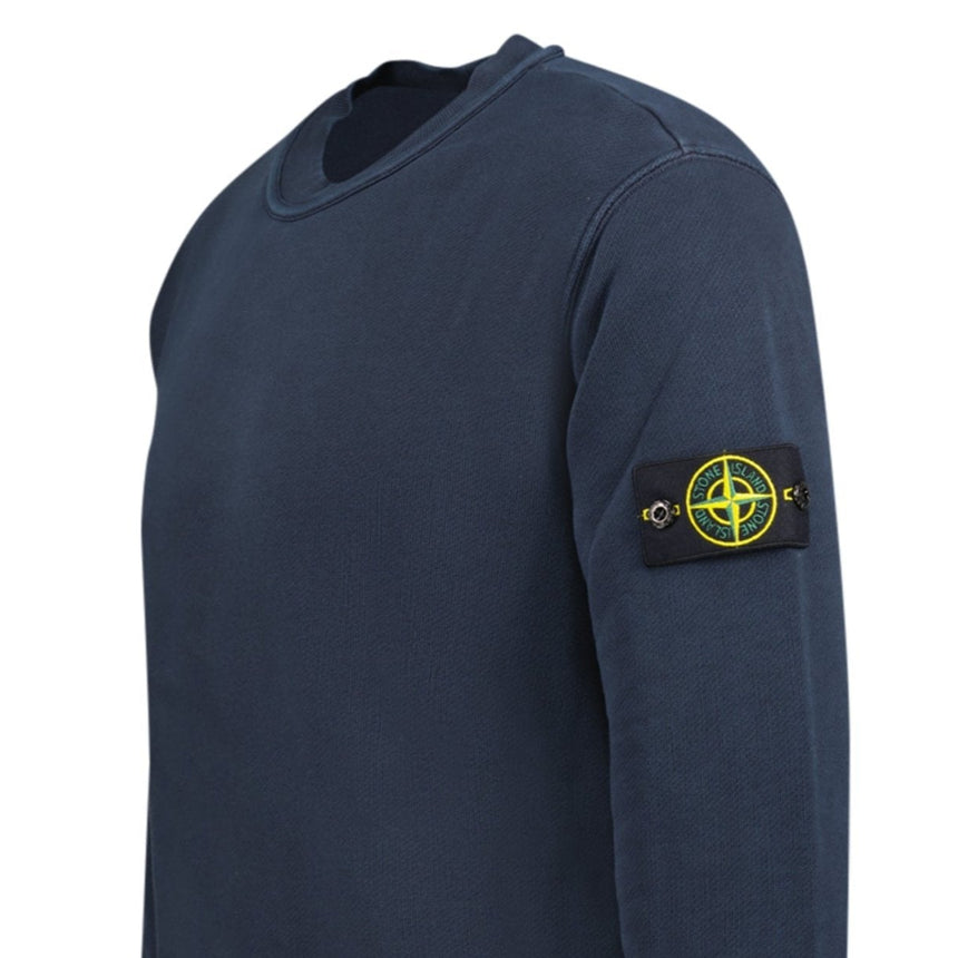 Stone Island Old Effect Crewneck Sweatshirt Navy - Boinclo - Outlet Sale Under Retail