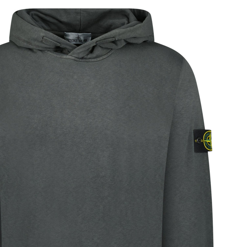 Stone Island ‘Old’ Treatment Hooded Sweatshirt In Charcoal Grey - Boinclo - Outlet Sale Under Retail