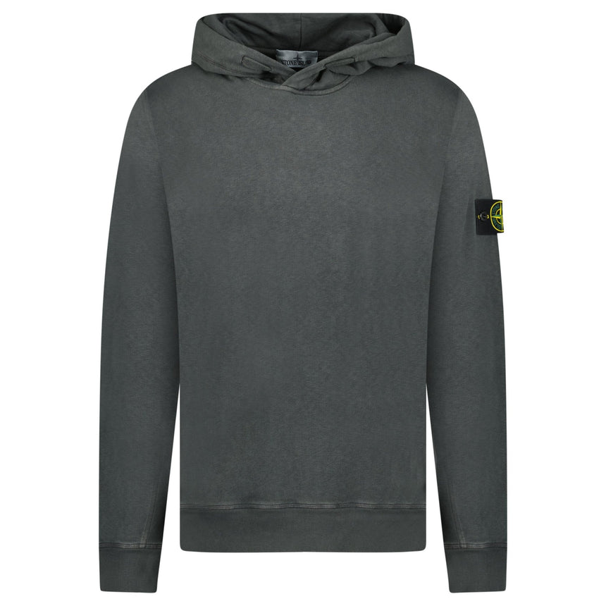 Stone Island ‘Old’ Treatment Hooded Sweatshirt In Charcoal Grey - Boinclo - Outlet Sale Under Retail