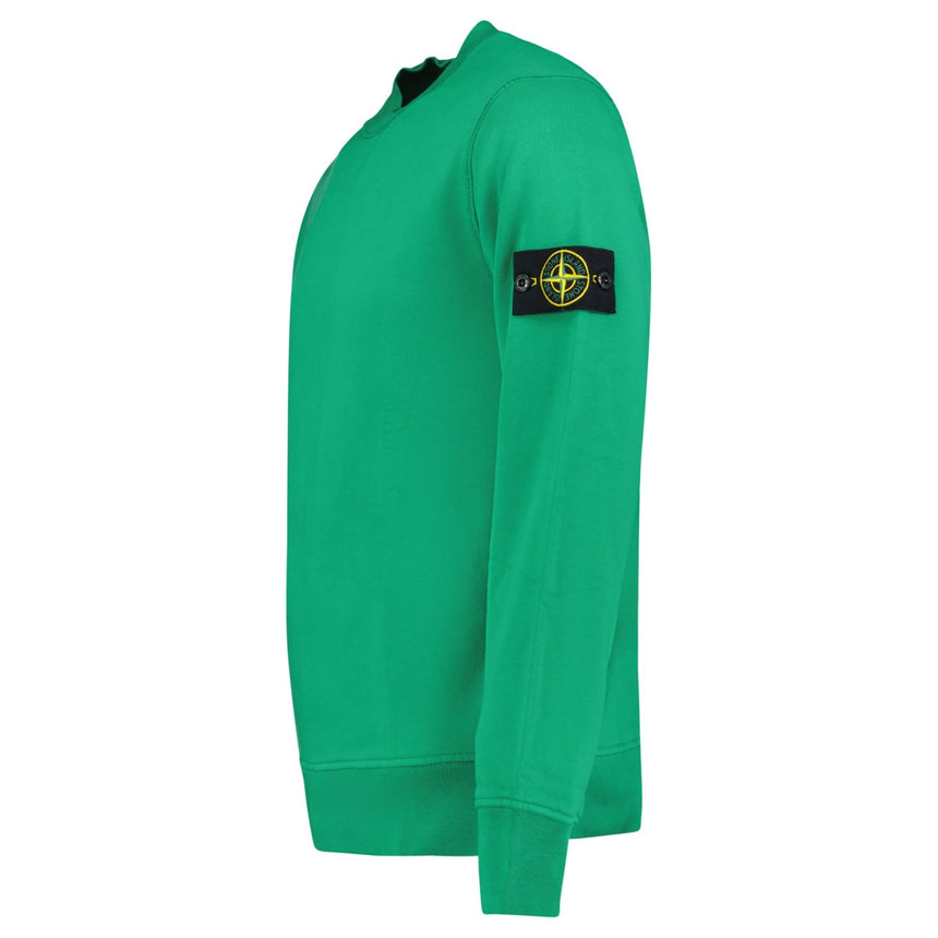 Stone Island Organic Cotton Fleece Crewneck Sweatshirt in Malachite Green - Boinclo - Outlet Sale Under Retail
