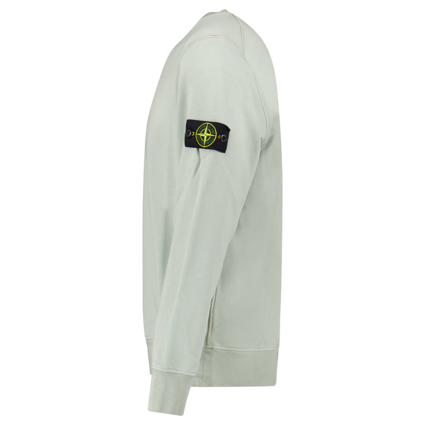 Stone Island Organic Cotton Fleece Crewneck Sweatshirt in Sage Green - Boinclo - Outlet Sale Under Retail