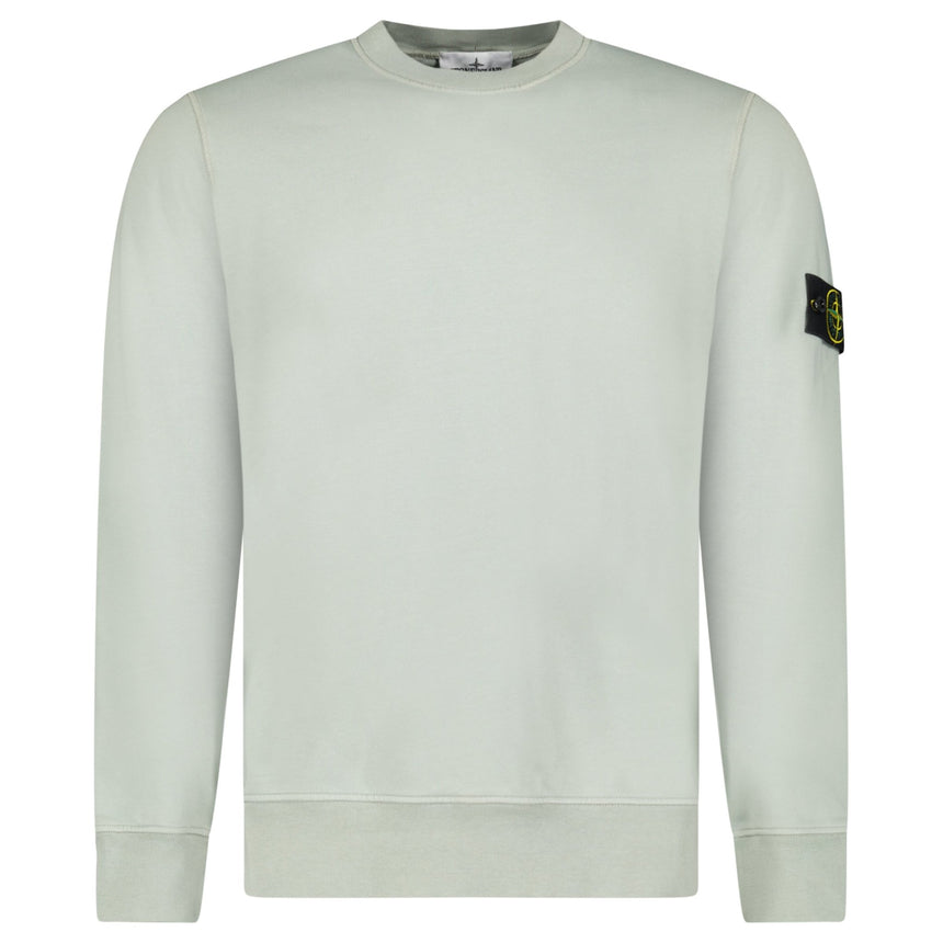 Stone Island Organic Cotton Fleece Crewneck Sweatshirt in Sage Green - Boinclo - Outlet Sale Under Retail
