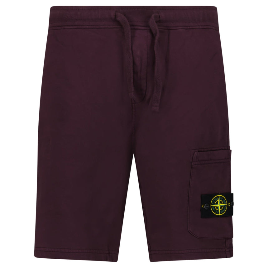 Stone Island Organic Cotton Fleece Jogger Shorts in Amaranth Red - Boinclo - Outlet Sale Under Retail