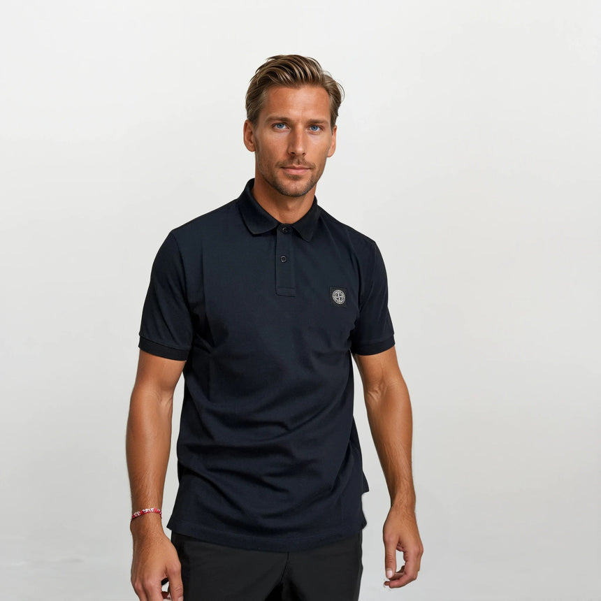 Stone Island Patch Polo T-Shirt Slim Fit Navy - Boinclo - Outlet Sale Under Retail