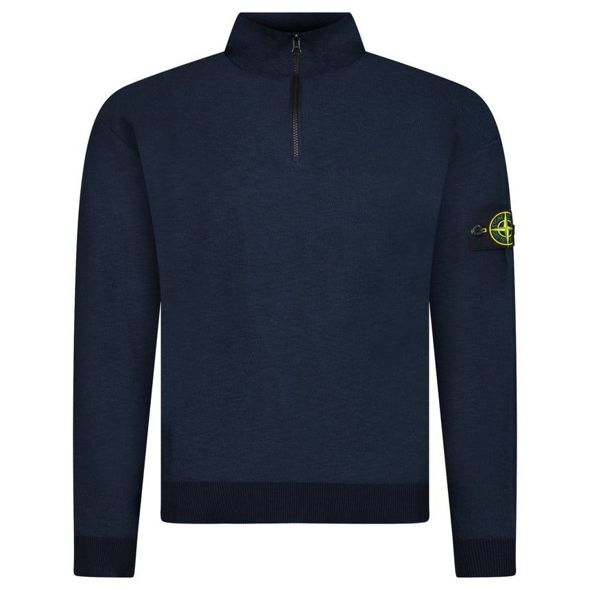 Stone Island Quarter Zip Knit Jumper in Navy - Boinclo - Outlet Sale Under Retail