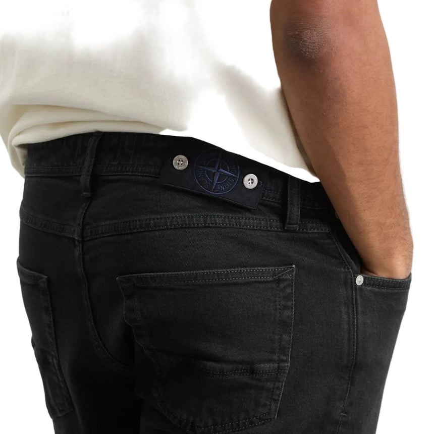 Stone Island Rinsed Buttoned Denim Slim Jeans in Black - Boinclo - Outlet Sale Under Retail