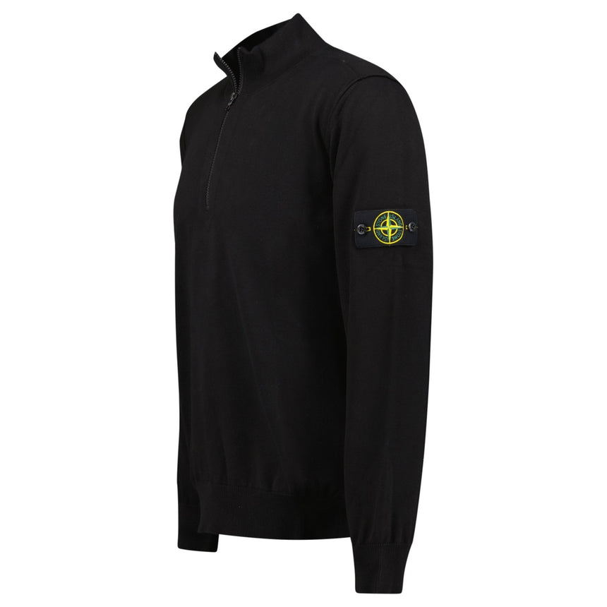 Stone Island Soft Cotton Quarter Zip Sweatshirt Black - Boinclo - Outlet Sale Under Retail