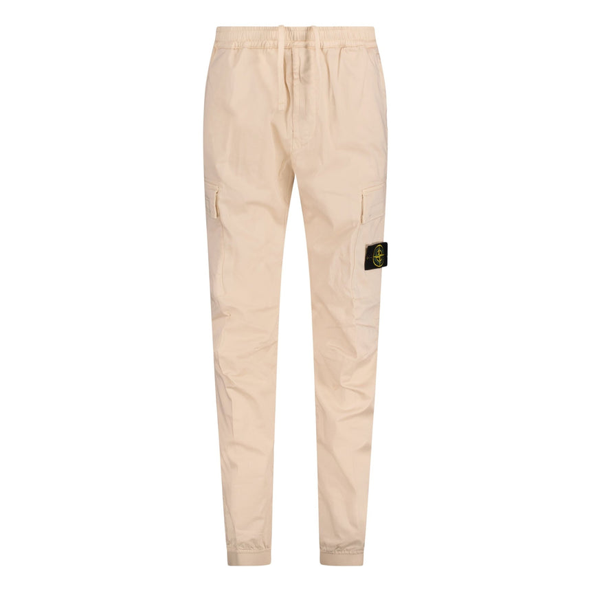 Stone Island Badge Cargo Cuffed Trousers Beige - Boinclo - Outlet Sale Under Retail