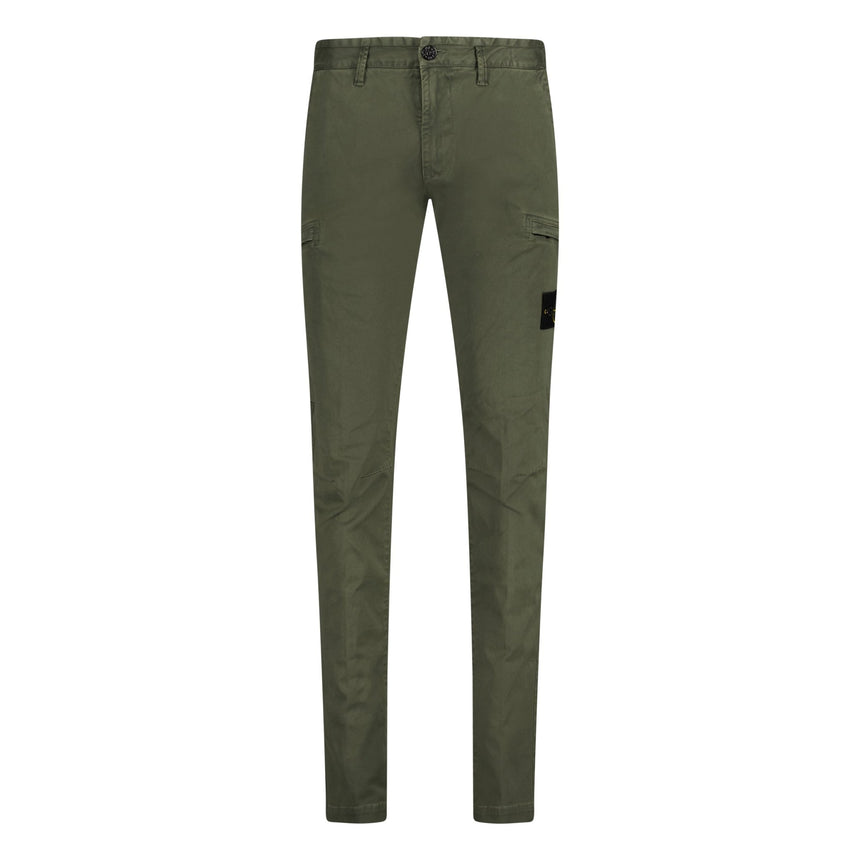 Stone Island Badge Cotton Cargo Trousers Green - Boinclo - Outlet Sale Under Retail