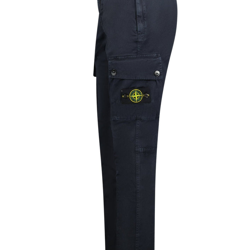 Stone Island Badge Cotton Cargo Trousers Navy - Boinclo - Outlet Sale Under Retail