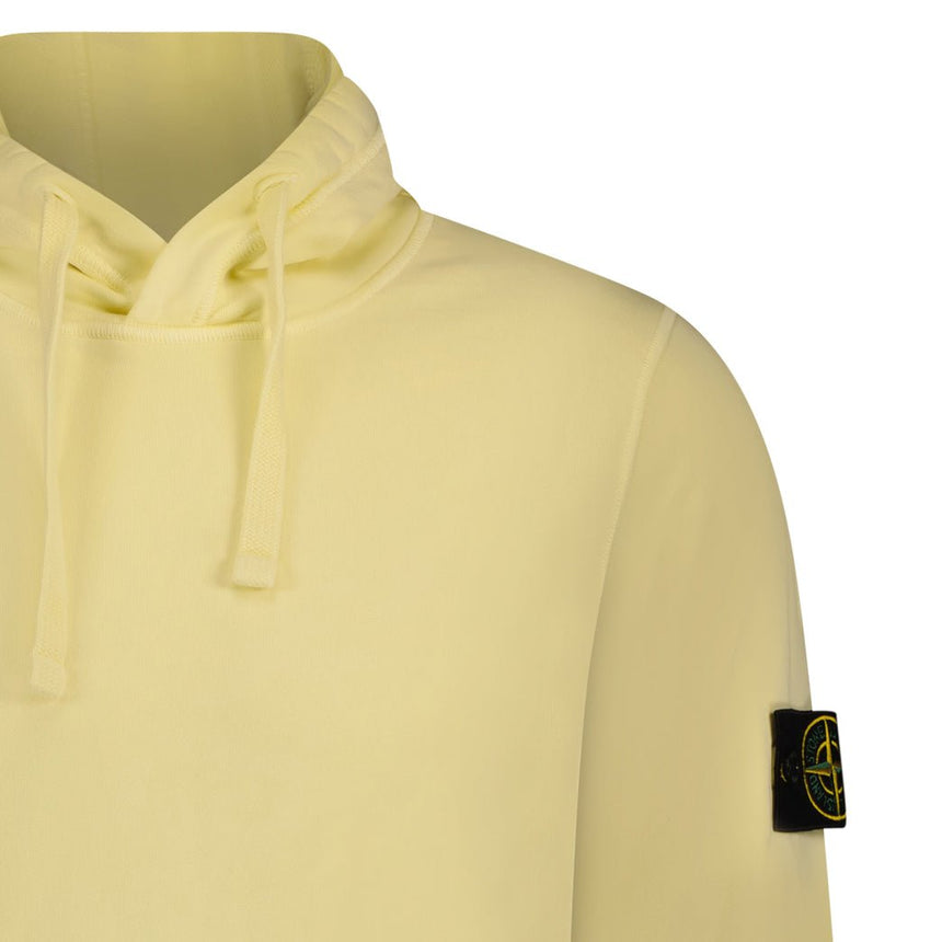 Stone Island Badge Hooded Sweatshirt Light Yellow - Boinclo - Outlet Sale Under Retail