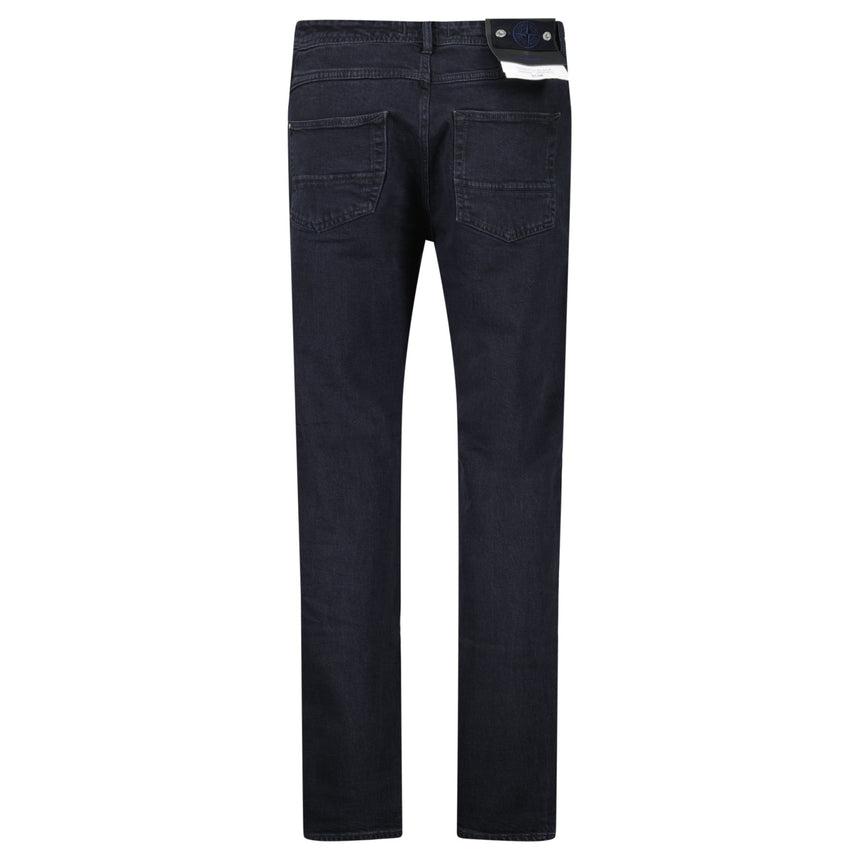 Stone Island Blue Rinsed Buttoned Indigo Denim Jeans Black - Boinclo - Outlet Sale Under Retail