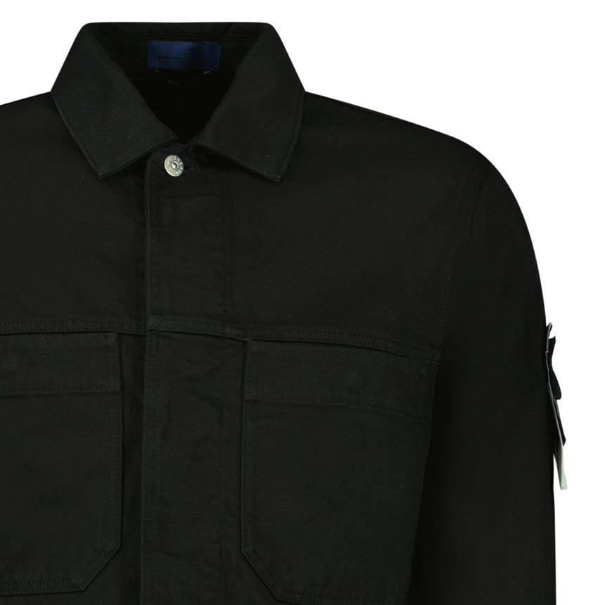 Stone Island Bull Denim - TC Coach Jacket in Black - Boinclo - Outlet Sale Under Retail
