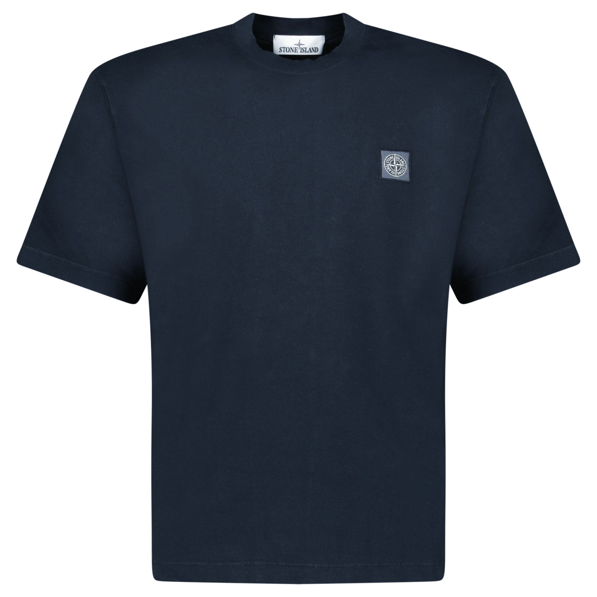 Color variation of Stone Island Combed Organic Cotton Jersey T-Shirt in Navy
