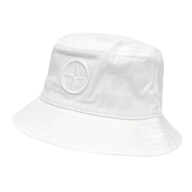 Stone Island Cotton Bucket Cap White - Boinclo - Outlet Sale Under Retail